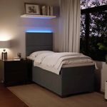 Casa si Gradina - Mobilier - Paturi si accesorii - Paturi - Pat box spring cu saltea, gri inchis, 100x200 cm, catifea - Infinity.ro