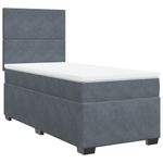 Casa si Gradina - Mobilier - Paturi si accesorii - Paturi - Pat box spring cu saltea, gri inchis, 100x200 cm, catifea - Infinity.ro
