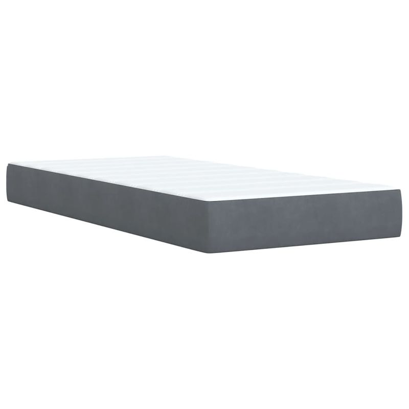 Casa si Gradina - Mobilier - Paturi si accesorii - Paturi - Pat box spring cu saltea, gri inchis, 100x200 cm, catifea - Infinity.ro