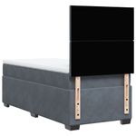 Casa si Gradina - Mobilier - Paturi si accesorii - Paturi - Pat box spring cu saltea, gri inchis, 100x200 cm, catifea - Infinity.ro