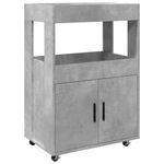 Casa si Gradina - Mobilier - Comode si corpuri - Comode - Carucior de bar, gri beton, 60x39,5x89 cm, lemn prelucrat - Infinity.ro