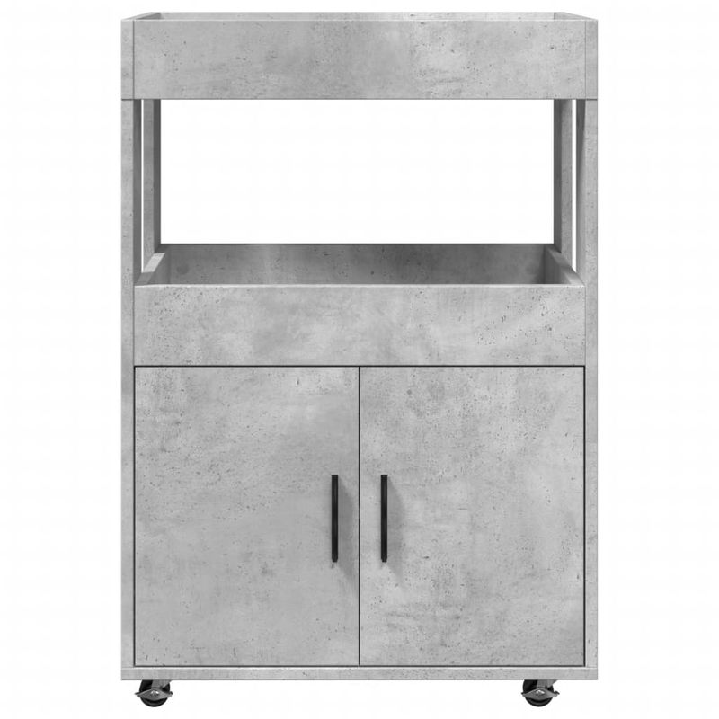 Casa si Gradina - Mobilier - Comode si corpuri - Comode - Carucior de bar, gri beton, 60x39,5x89 cm, lemn prelucrat - Infinity.ro