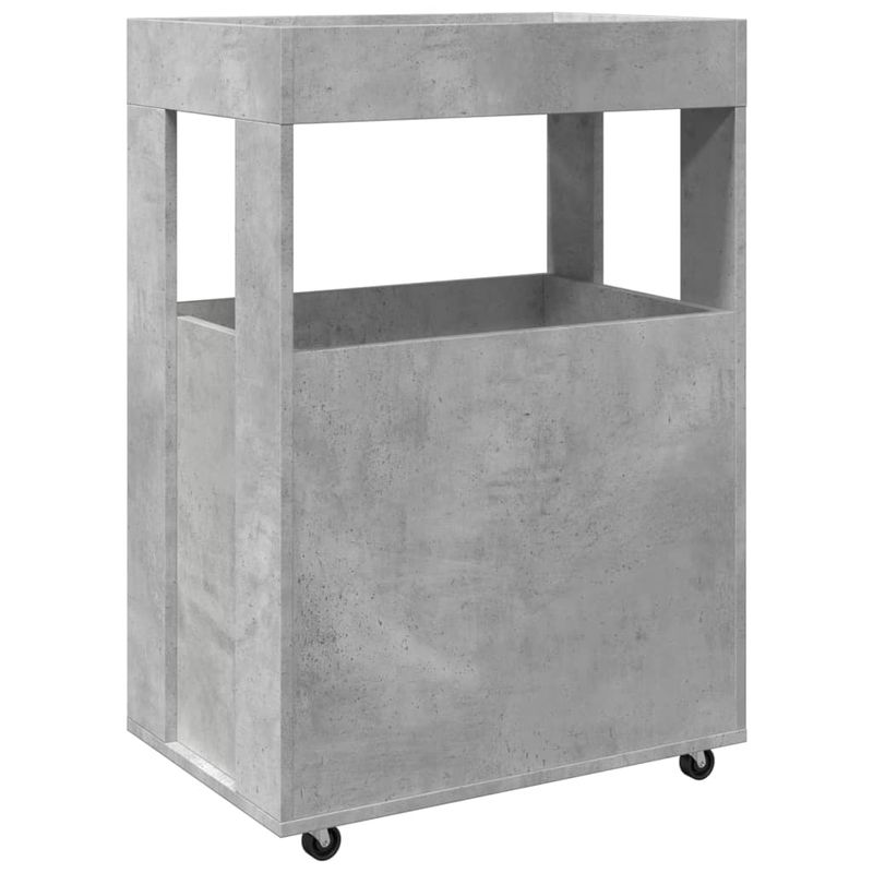 Casa si Gradina - Mobilier - Comode si corpuri - Comode - Carucior de bar, gri beton, 60x39,5x89 cm, lemn prelucrat - Infinity.ro