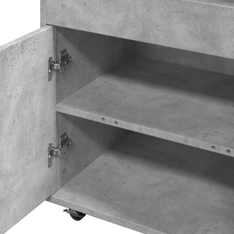 Casa si Gradina - Mobilier - Comode si corpuri - Comode - Carucior de bar, gri beton, 60x39,5x89 cm, lemn prelucrat - Infinity.ro