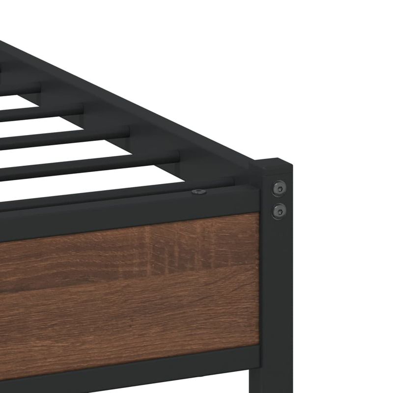 Casa si Gradina - Mobilier - Paturi si accesorii - Paturi - Cadru pat metalic cu tablie, stejar maro, 120x190 cm, model cu tăblie de cap și tăblie de picioare joasă - Infinity.ro