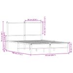 Casa si Gradina - Mobilier - Paturi si accesorii - Paturi - Cadru pat metalic cu tablie, stejar maro, 120x190 cm, model cu tăblie de cap și tăblie de picioare joasă - Infinity.ro