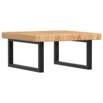 Casa si Gradina - Mobilier - Comode si corpuri - Masute de toaleta - Raft pentru lavoar montat pe perete, otel și lemn masiv stejar, maro deschis și negru, mărime 50x50x4 cm, model dreptunghiular - Infinity.ro