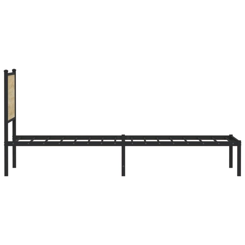 Casa si Gradina - Mobilier - Paturi si accesorii - Paturi - Cadru de pat metalic cu tablie, stejar sonoma, 80x200 cm - Infinity.ro