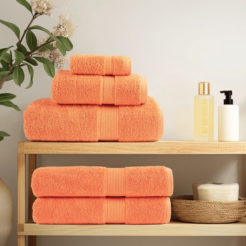 Casa si Gradina - Textile si covoare - Textile baie - Prosoape - Set de prosoape premium 12 piese portocaliu 600g/m² 100% bumbac - Infinity.ro