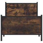 Casa si Gradina - Mobilier - Paturi si accesorii - Paturi - Cadru pat metalic tablie cap/picioare, stejar fumuriu 90x190 cm, model cu tăblie și suport de picioare - Infinity.ro