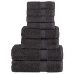 Casa si Gradina - Textile si covoare - Textile baie - Prosoape - Set de prosoape premium 8 piese, antracit, 600 g/m² 100% bumbac - Infinity.ro