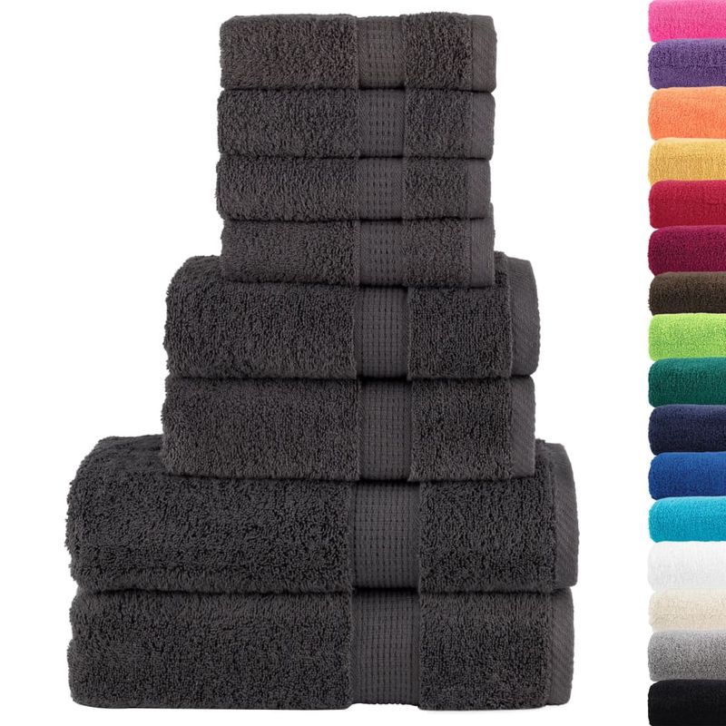Casa si Gradina - Textile si covoare - Textile baie - Prosoape - Set de prosoape premium 8 piese, antracit, 600 g/m² 100% bumbac - Infinity.ro