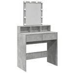 Casa si Gradina - Mobilier - Comode si corpuri - Masute de toaleta - Masa de toaleta cu LED, gri beton, 80x41x144,5 cm - Infinity.ro