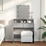 Casa si Gradina - Mobilier - Comode si corpuri - Masute de toaleta - Masa de toaleta cu LED, gri beton, 80x41x144,5 cm - Infinity.ro
