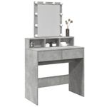 Casa si Gradina - Mobilier - Comode si corpuri - Masute de toaleta - Masa de toaleta cu LED, gri beton, 80x41x144,5 cm - Infinity.ro