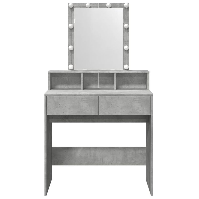 Casa si Gradina - Mobilier - Comode si corpuri - Masute de toaleta - Masa de toaleta cu LED, gri beton, 80x41x144,5 cm - Infinity.ro