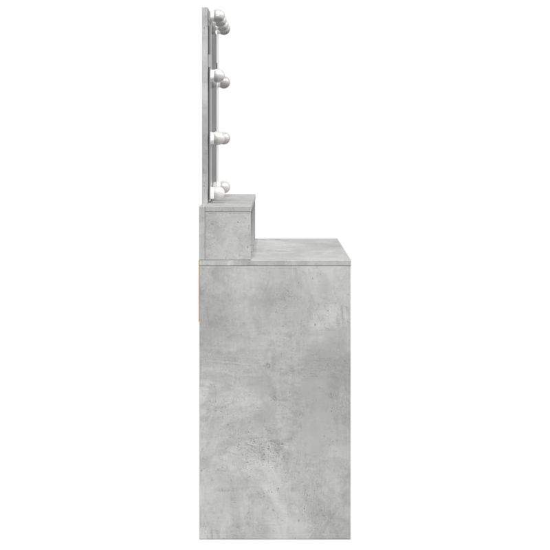 Casa si Gradina - Mobilier - Comode si corpuri - Masute de toaleta - Masa de toaleta cu LED, gri beton, 80x41x144,5 cm - Infinity.ro