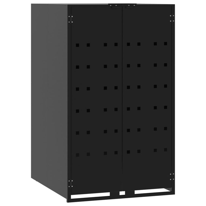 Casa si Gradina - Gradina si terasa - Mobilier exterior - Dulapuri si lazi depozitare exterior - Depozitare cos gunoi cu roti 4 cosuri negru 276x79x117 cm otel - Infinity.ro