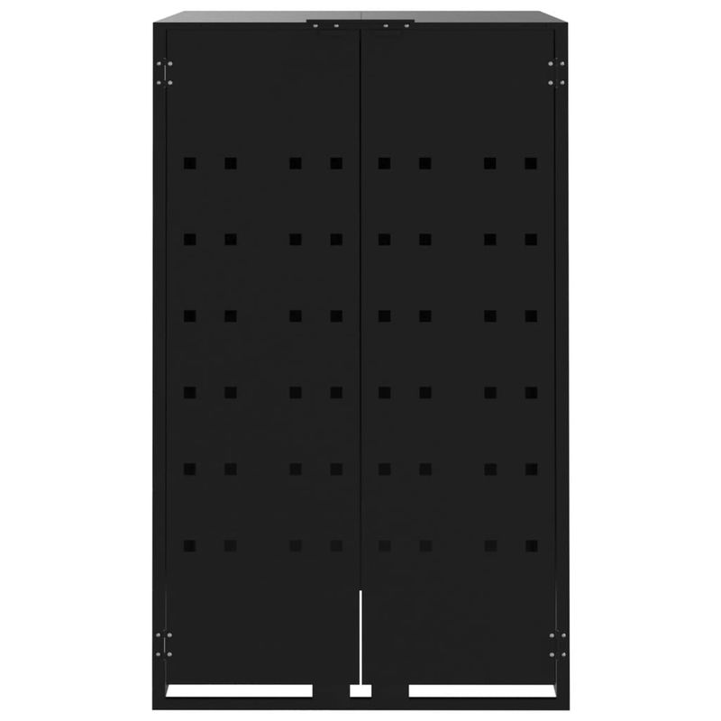 Casa si Gradina - Gradina si terasa - Mobilier exterior - Dulapuri si lazi depozitare exterior - Depozitare cos gunoi cu roti 4 cosuri negru 276x79x117 cm otel - Infinity.ro