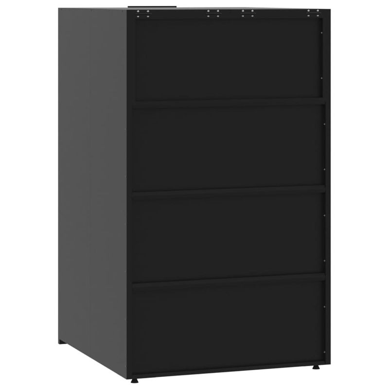 Casa si Gradina - Gradina si terasa - Mobilier exterior - Dulapuri si lazi depozitare exterior - Depozitare cos gunoi cu roti 4 cosuri negru 276x79x117 cm otel - Infinity.ro