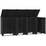 Casa si Gradina - Gradina si terasa - Mobilier exterior - Dulapuri si lazi depozitare exterior - Depozitare cos gunoi cu roti 4 cosuri negru 276x79x117 cm otel - Infinity.ro