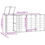 Casa si Gradina - Gradina si terasa - Mobilier exterior - Dulapuri si lazi depozitare exterior - Depozitare cos gunoi cu roti 4 cosuri negru 276x79x117 cm otel - Infinity.ro