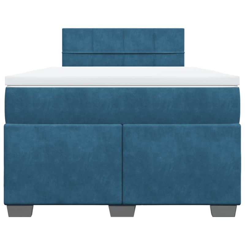 Casa si Gradina - Mobilier - Paturi si accesorii - Paturi - Pat box spring cu saltea, albastru inchis, 120x200 cm, catifea - Infinity.ro