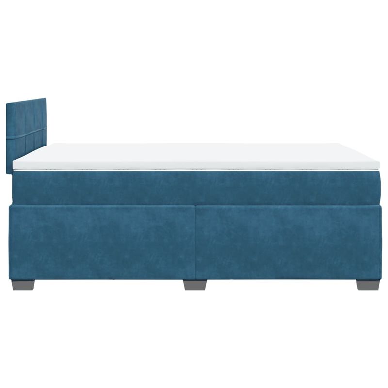 Casa si Gradina - Mobilier - Paturi si accesorii - Paturi - Pat box spring cu saltea, albastru inchis, 120x200 cm, catifea - Infinity.ro