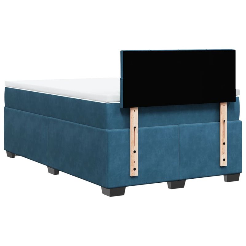 Casa si Gradina - Mobilier - Paturi si accesorii - Paturi - Pat box spring cu saltea, albastru inchis, 120x200 cm, catifea - Infinity.ro