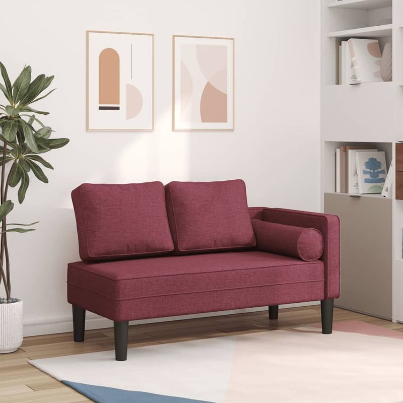 Casa si Gradina - Mobilier - Scaune si fotolii - Fotolii - Fotoliu sezlong cu perne, rosu vin, material textil - Infinity.ro