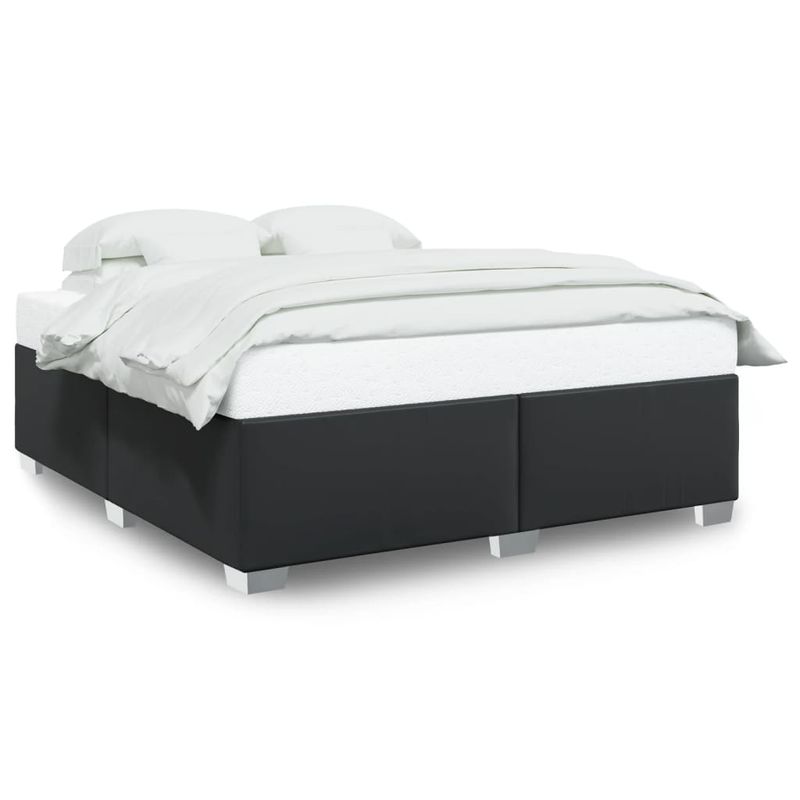 Casa si Gradina - Mobilier - Paturi si accesorii - Paturi - Cadru de pat, negru, 200x200 cm, piele ecologica - Infinity.ro