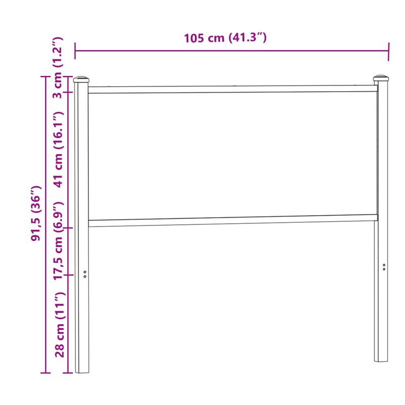 Casa si Gradina - Mobilier - Paturi si accesorii - Accesorii paturi - Tablie de pat, stejar fumuriu, 100 cm, lemn prelucrat si otel - Infinity.ro