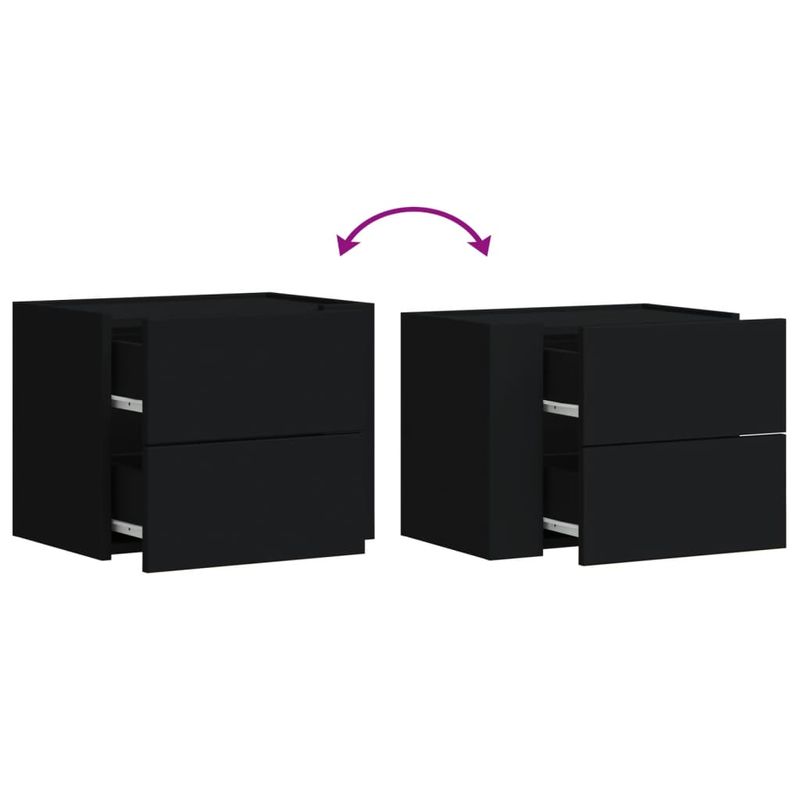 Casa si Gradina - Mobilier - Comode si corpuri - Noptiere - Noptiere de perete, 2 buc., negru, 45x30x35 cm - Infinity.ro