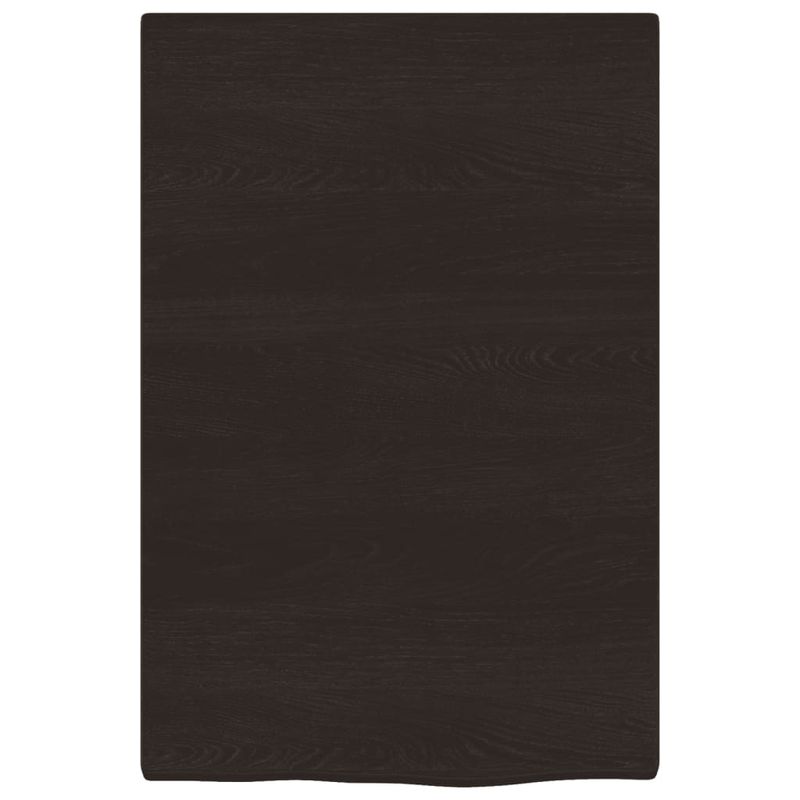 Casa si Gradina - Mobilier - Biblioteci si rafturi - Rafturi - Raft pentru lavoar montat pe perete, otel și lemn masiv stejar, maro închis și negru, mărime 40x60x2 cm, model trapez - Infinity.ro