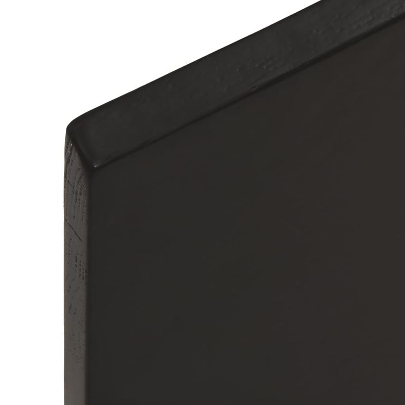 Casa si Gradina - Mobilier - Biblioteci si rafturi - Rafturi - Raft pentru lavoar montat pe perete, otel și lemn masiv stejar, maro închis și negru, mărime 40x60x2 cm, model trapez - Infinity.ro