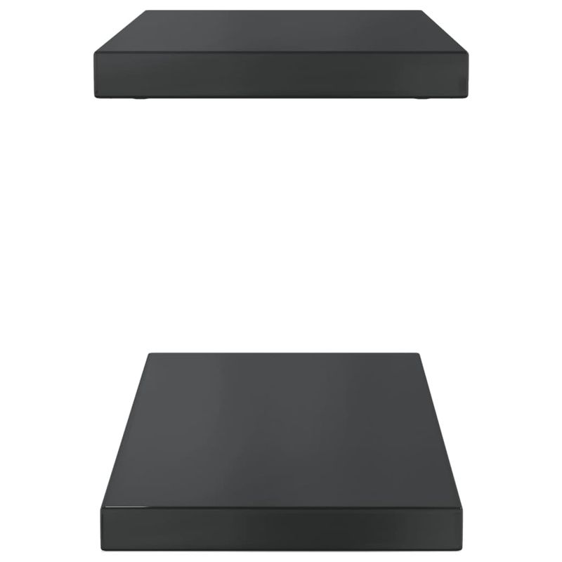 Casa si Gradina - Mobilier - Biblioteci si rafturi - Rafturi - Rafturi de perete, 2 buc., 50x23,5x3 cm, negru otel inoxidabil - Infinity.ro