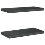 Casa si Gradina - Mobilier - Biblioteci si rafturi - Rafturi - Rafturi de perete, 2 buc., 50x23,5x3 cm, negru otel inoxidabil - Infinity.ro