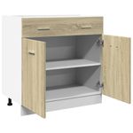 Casa si Gradina - Mobilier - Comode si corpuri - Corpuri bucatarie - Dulap inferior cu sertar, stejar Sonoma, 80 x 46 x 81,5 cm, PAL - Infinity.ro