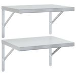 Casa si Gradina - Mobilier - Biblioteci si rafturi - Rafturi - Rafturi de perete, 2 buc., 50x40 cm, argintiu otel inoxidabil - Infinity.ro