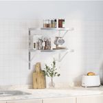 Casa si Gradina - Mobilier - Biblioteci si rafturi - Rafturi - Rafturi de perete, 2 buc., 50x40 cm, argintiu otel inoxidabil - Infinity.ro