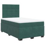 Casa si Gradina - Mobilier - Paturi si accesorii - Paturi - Pat box spring cu saltea, verde inchis, 120x200 cm, catifea - Infinity.ro