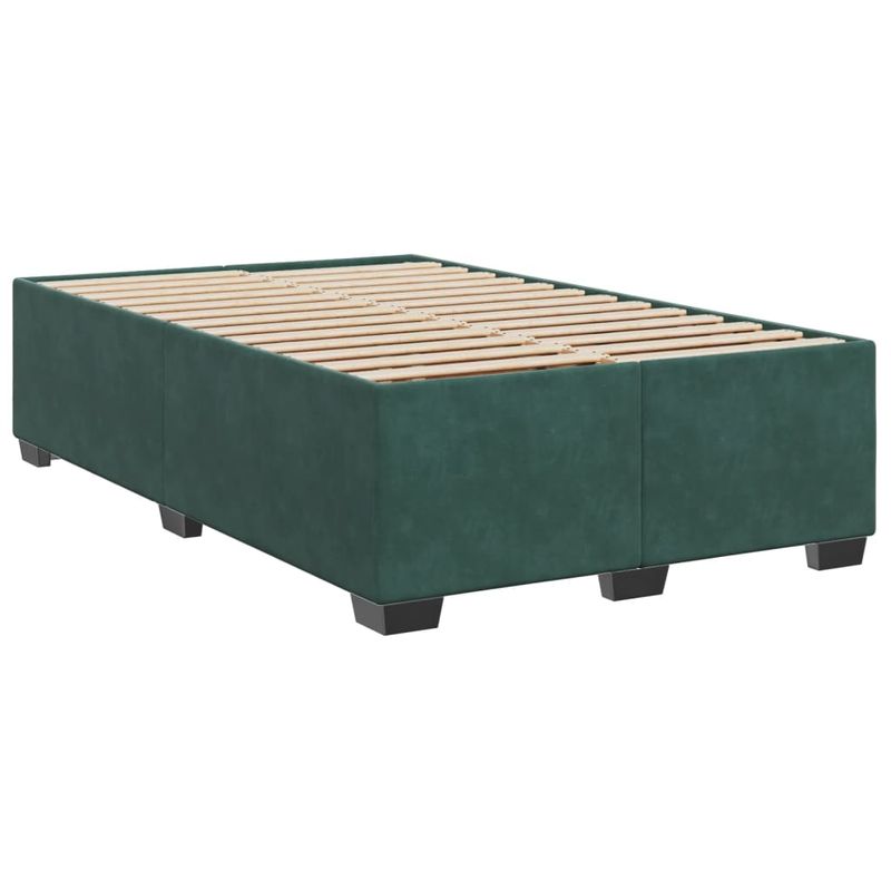 Casa si Gradina - Mobilier - Paturi si accesorii - Paturi - Pat box spring cu saltea, verde inchis, 120x200 cm, catifea - Infinity.ro