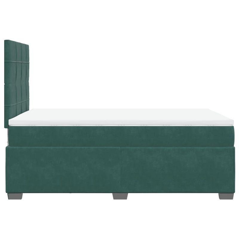 Casa si Gradina - Mobilier - Paturi si accesorii - Paturi - Pat box spring cu saltea, verde inchis, 120x200 cm, catifea - Infinity.ro