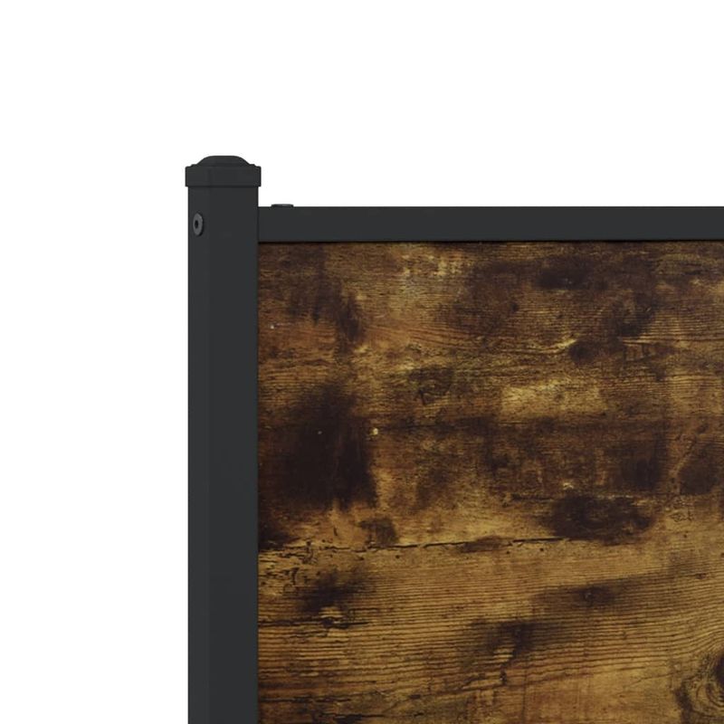 Casa si Gradina - Mobilier - Paturi si accesorii - Paturi - Cadru pat metalic cu tablie, stejar fumuriu, 140x200 cm - Infinity.ro