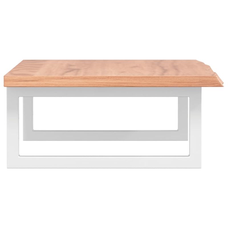 Casa si Gradina - Mobilier - Biblioteci si rafturi - Rafturi - Raft pentru lavoar montat pe perete, otel și lemn masiv stejar, maro deschis și alb, mărime 80x40x2 cm, model dreptunghiular - Infinity.ro