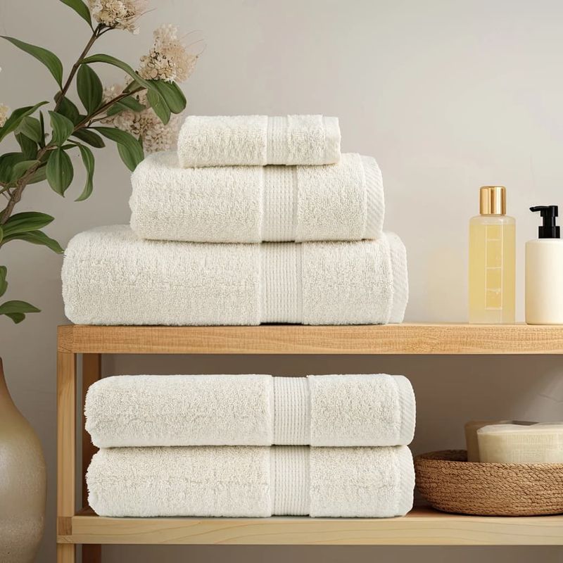 Casa si Gradina - Textile si covoare - Textile baie - Prosoape - Prosoape premium 2buc. crem 100x200 cm 600 gsm 100% bumbac - Infinity.ro