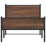Casa si Gradina - Mobilier - Paturi si accesorii - Paturi - Cadru pat metalic tablie cap/picioare, stejar maro 100x190cm, model cu tăblie de cap și tăblie de picioare înaltă - Infinity.ro
