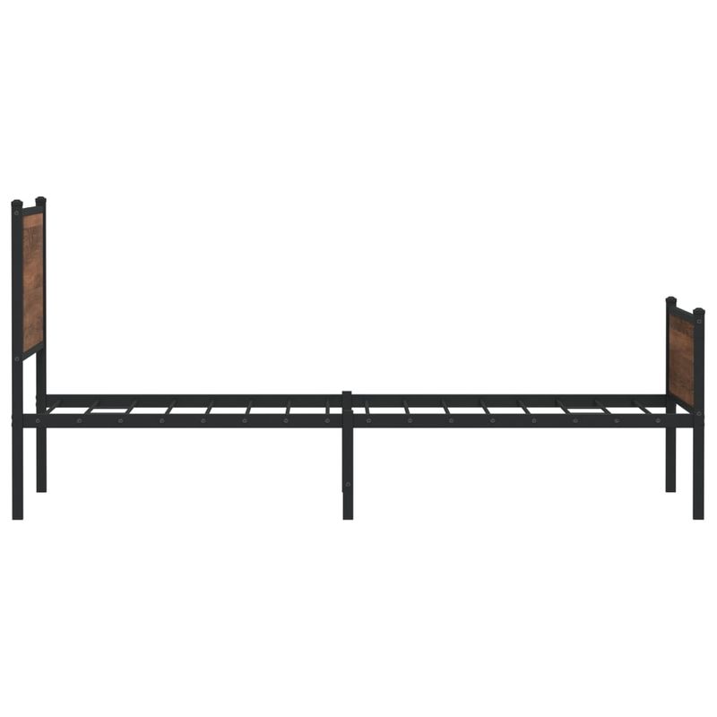 Casa si Gradina - Mobilier - Paturi si accesorii - Paturi - Cadru pat metalic tablie cap/picioare, stejar maro 100x190cm, model cu tăblie de cap și tăblie de picioare înaltă - Infinity.ro