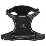 Petshop - Accesorii petshop - Zgarzi, lese si hamuri - Hamuri - Ham pentru caini cu dungi reflectorizante reglabil, negru, XL - Infinity.ro