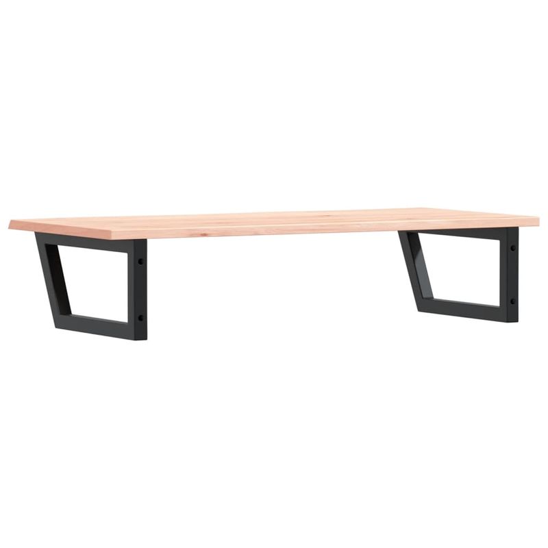Casa si Gradina - Mobilier - Biblioteci si rafturi - Rafturi - Raft pentru lavoar montat pe perete, otel și lemn masiv stejar, maro și negru, mărime 100x50x2 cm, model trapez - Infinity.ro